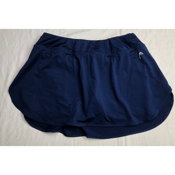 Head Navy Blue Size Small Athletic Skort Skirt Logo Stretch Elastic Woman - Picture 1 of 10